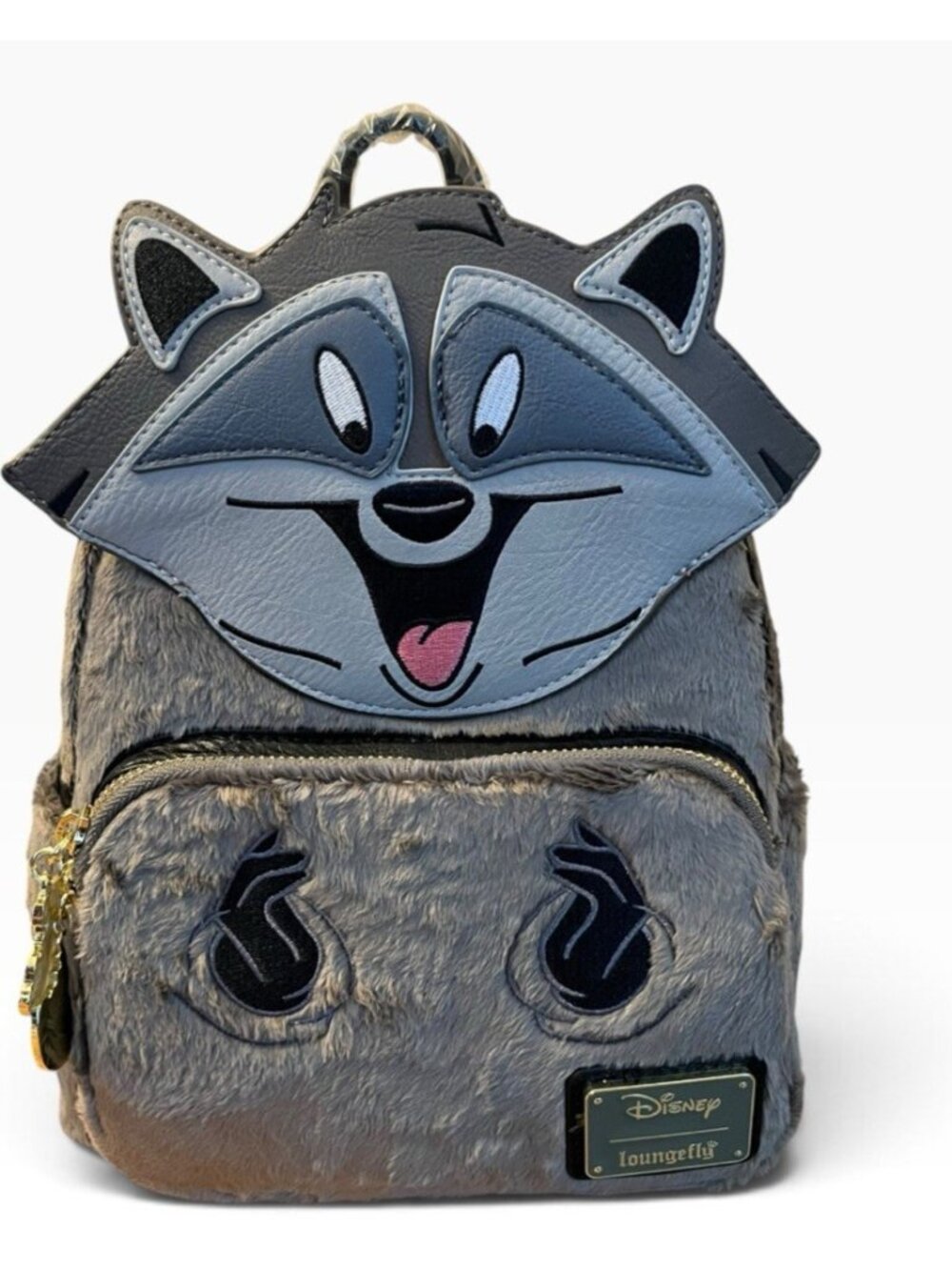 Loungefly Disney Pocahontas Meeko Plush Mini Backpack Furry Fuzzy Faux Fur NWT